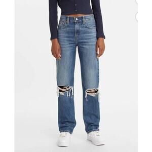 Levi's Women Low Pro Straight Leg Relaxed Fit Jeans - Mid Rise‎ Indigo Blue - 29